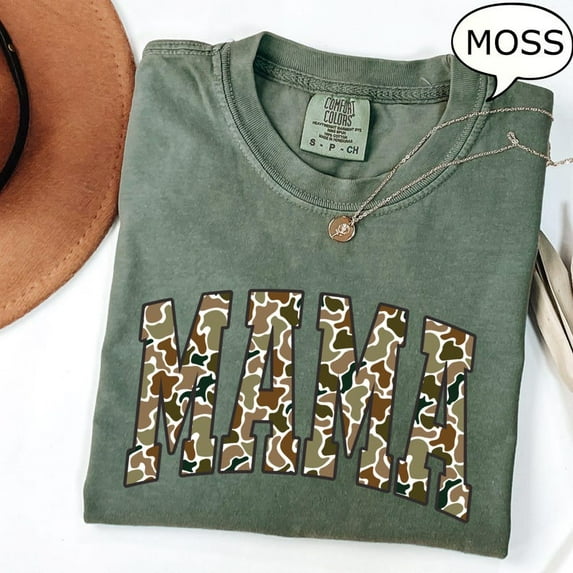 Camouflage Mama T-Shirt, Camo Mama Shirt, Mother's Day Gift, Varsity Mama Shirt, Retro Mama Shirt TH190525
