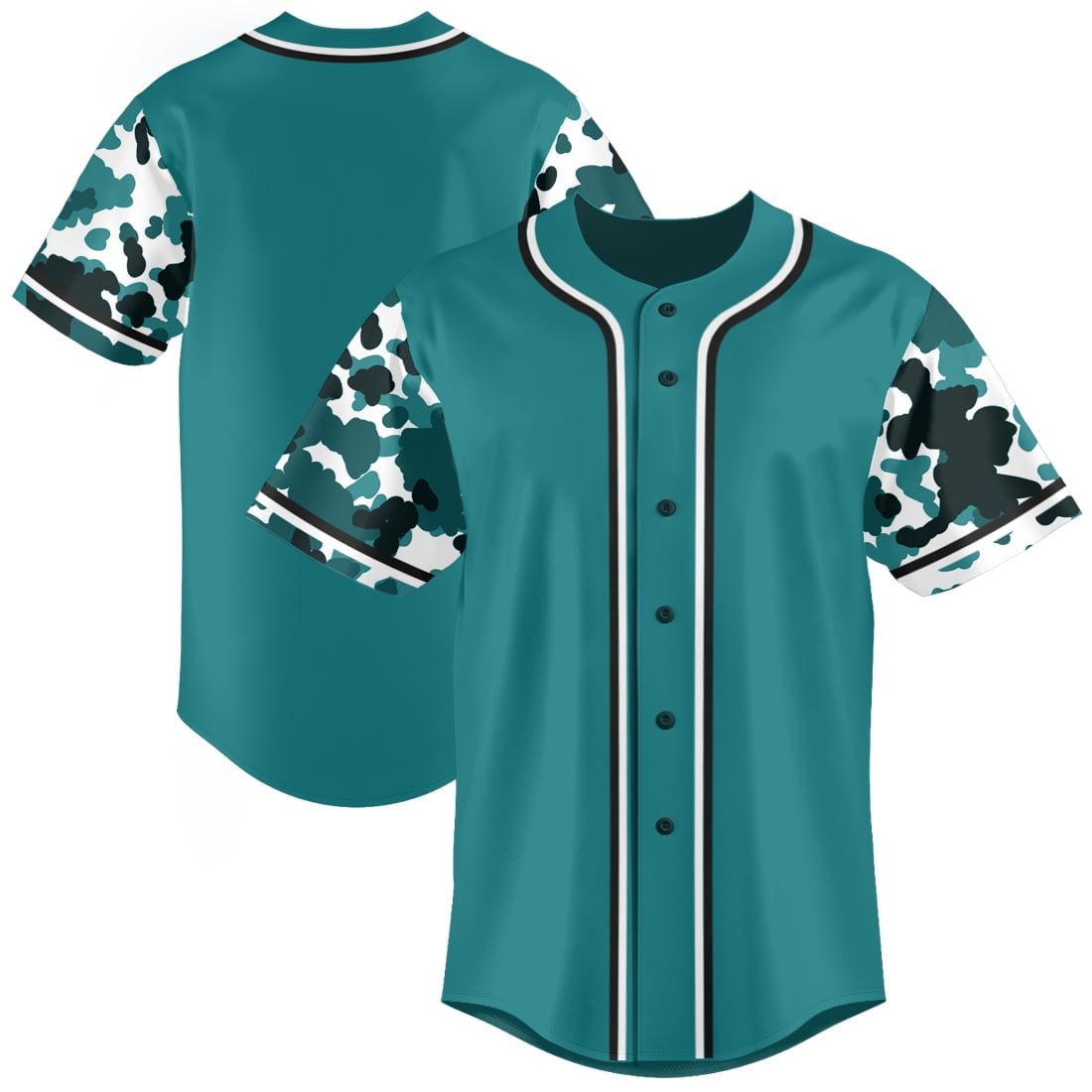Camouflage Mens Baseball Jersey Blank Button Down Shirts Hip Hop ...