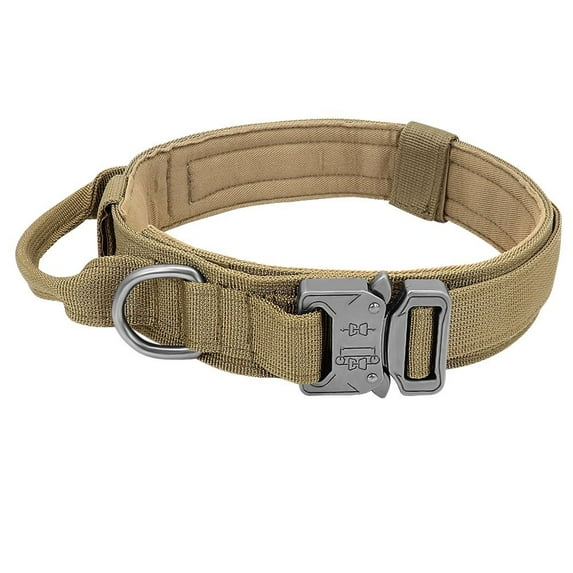 Camouflage Military with Buckle Large Dog Collar for Medium Dog Padded Military Dog Collar Dog Supplies Tactical Dog Collar Pet Accessories COFFEE XL