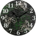 thumbnail image 1 of Camouflage Motocross Riding Wall Clock Round Vintage Silent Non Ticking Battery Operated Accurate Arabic Numerals Design Decorative for Home Kitchen Living Room Bedroom 10 Inch, 1 of 5