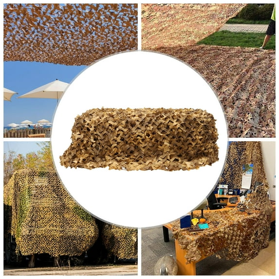 Camouflage Net Camo Army Netting Hunting Camping Forest Landscape Garden Decor Brown(Desert Camo)