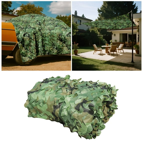Camouflage Netting Bulk Roll for Hunting Blinds, Camping,Outdoor Cover Woodland Camo Mesh for Sunshade,Ghillie Suit,Party Decor Car Cover Durable Reusable Camouflage Net(157.48*118.11Inch)