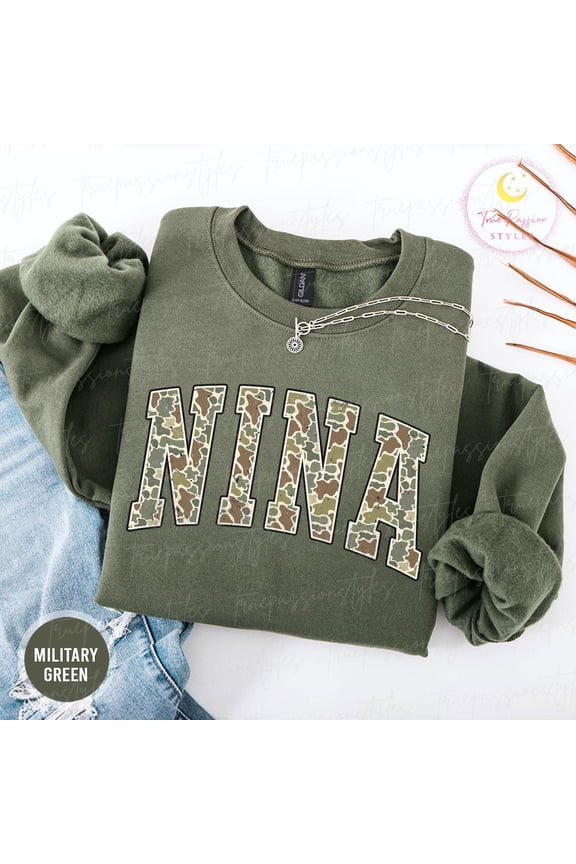 Camouflage Nina Sweatshirt, Nina Sweater, Mothers Day For Nina, Nina To Be Shirt, Camo Hunting Nina Shirt, Nina s S04515, F2861 Tshirt All Size S-5XL