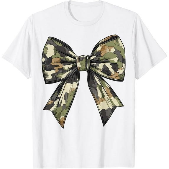 Camouflage Old Camo Bow Camo Coquette Bow Hunting Women Girl T-Shirt