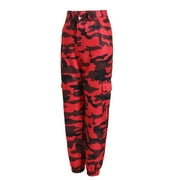 ZCVBOCZ Camouflage Pants for Women Casual Combat Army Cargo Pants Multi-Pocket Military Tactical Bound Feet Camo Cargo Trouser