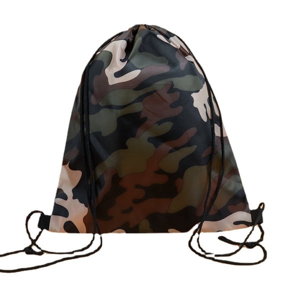 Camouflage Pattern Drawstring Bags Backpack ,Classic Camo Woodland Army Sport Gym Sack Drawstring Bag String Bag Yoga Bag