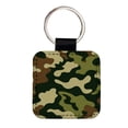 thumbnail image 1 of Camouflage Pattern Faux Leather Square Keychain, 1 of 7