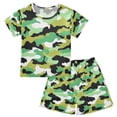 thumbnail image 1 of Camouflage Pattern Summer Pajama Set Soft Cotton Short Sleeve Sleepwear 2PCS Pajama Sets Breathable Lounge Set Size 8Y, 1 of 7