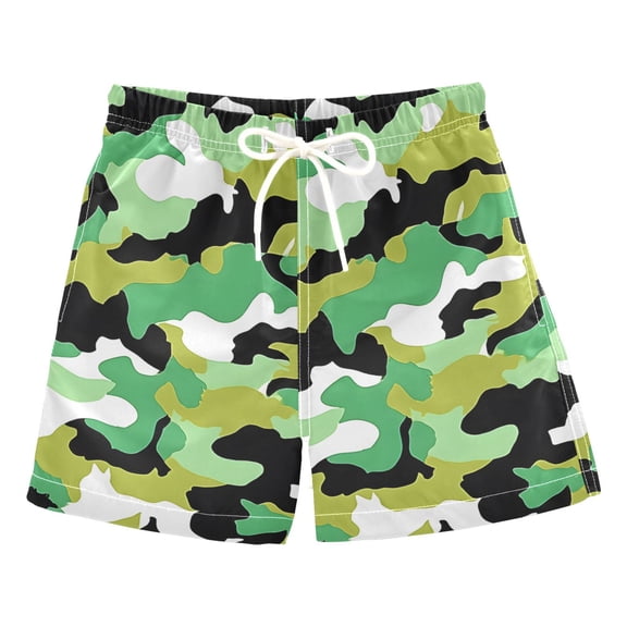 Camouflage Pattern Swim Trunks Quick Dry Beach Pool Board Shorts Lightweight Stylish Print Sizes 2T to XL