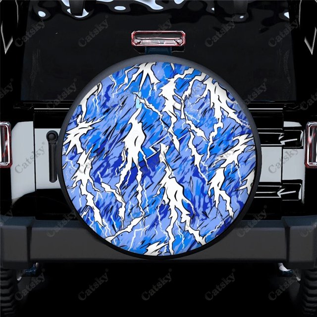 Camouflage Pattern With Lightnings Polyester Universal Spare Wheel Tire