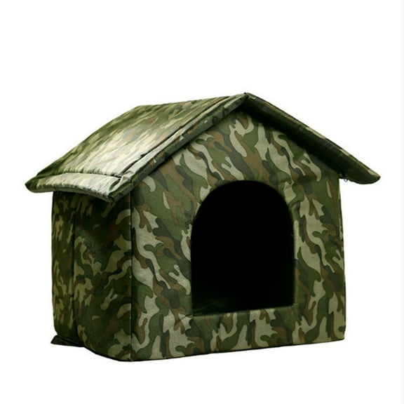 Camouflage Pet House for Cats and Dogs – Warm, Waterproof, and Portable Shelter for Outdoor & Stray Pets