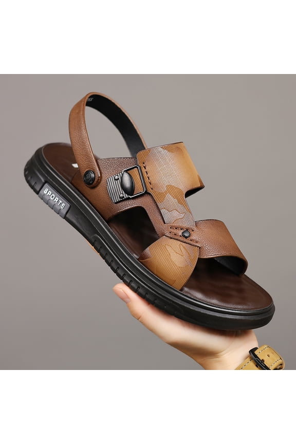 Camouflage Print Adjustable Buckle Dual-Wear Sports Leather Sandals