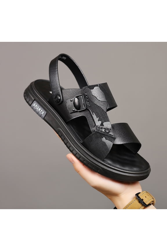 Camouflage Print Adjustable Buckle Dual-Wear Sports Leather Sandals
