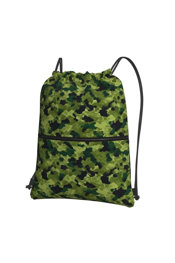Camouflage Print Art Drawstring Backpack Water Resistant String Bag Sports Sackpack Gym Sack For Men Women