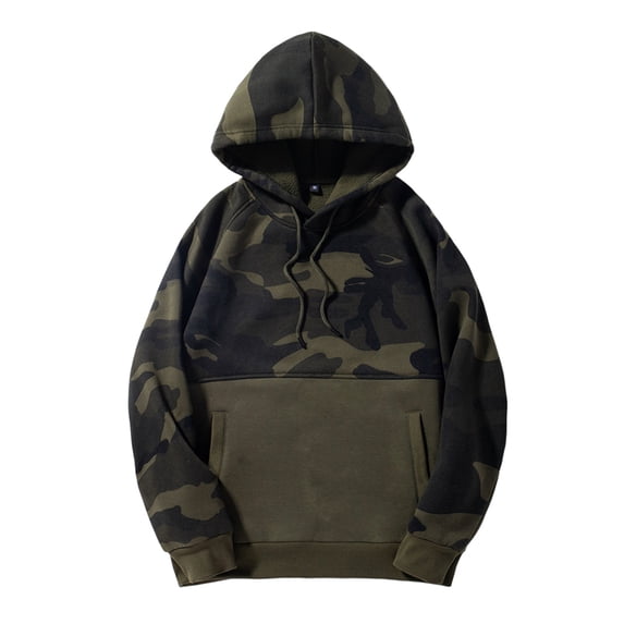 Camouflage Print Lined Hoodie for Women Long Sleeve Sweatshirt Fall Casual Pullover