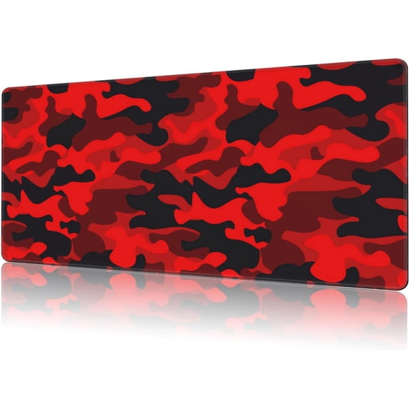 Camouflage Print Gaming Mouse Pad,Large Non-Slip Thick Stitched Edge Mouse Mat for Home Office Gaming Keyboard Desk Pad (35.4 x 15.7 Inches)