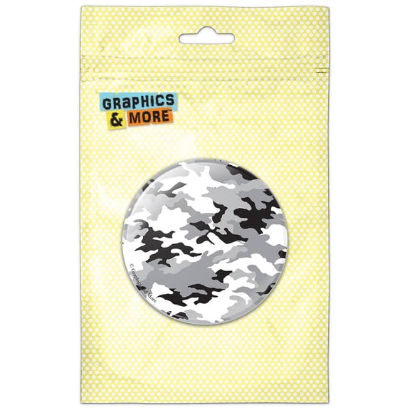 Camouflage Print Gray Refrigerator Button Magnet