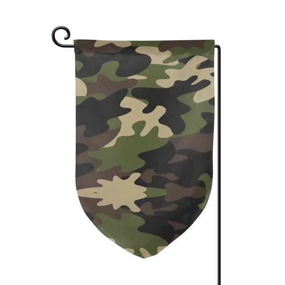 Camouflage Print Pattern Garden Flag Double Sided Small Flag Yard Home Decorative Flags Banner 12.5 x 18 Inch Fillet