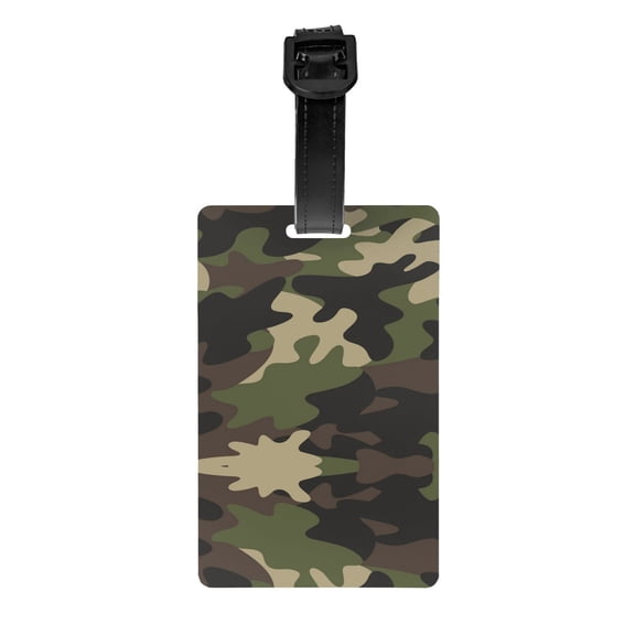 Camouflage Print Pattern Pvc Luggage Tag With Name Id Labelfor Women Men