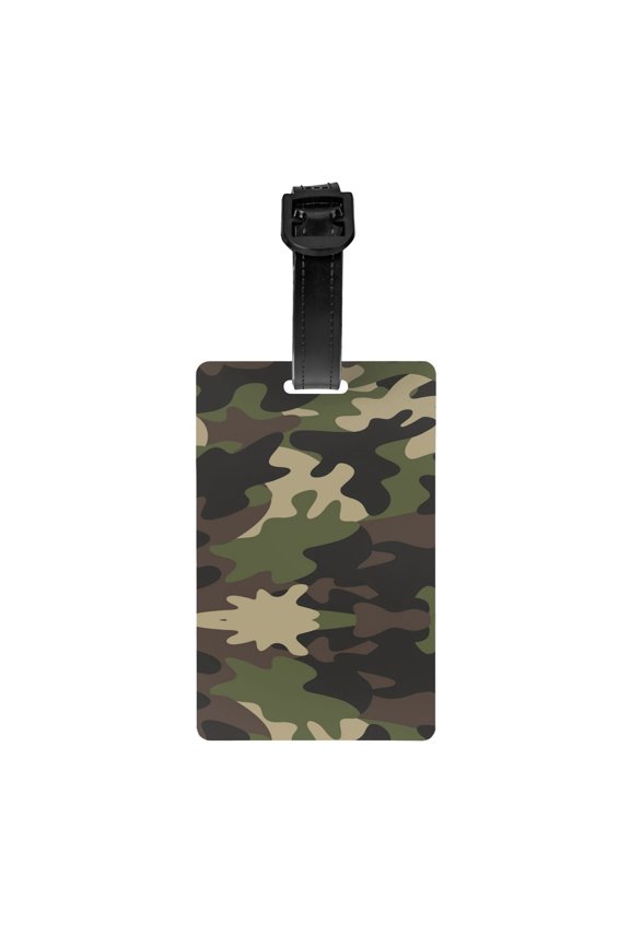 Camouflage Print Pattern Pvc Luggage Tag With Name Id Labelfor Women Men