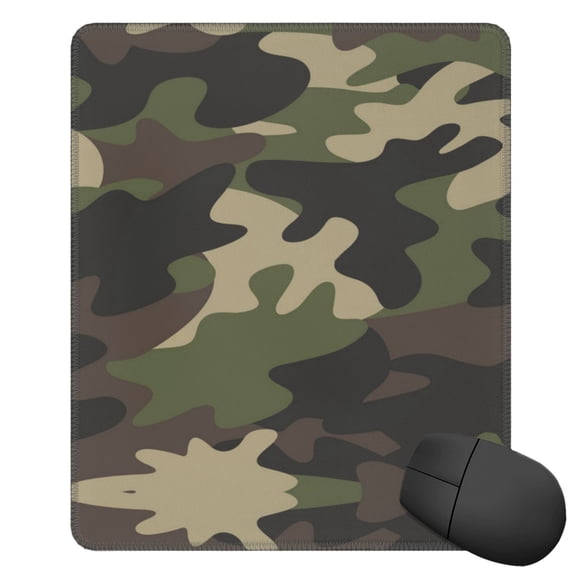 Camouflage Print Pattern Square Mousepad With Stitched Edges Mouse Mat For Gaming Office Laptop Computer Men Women 11.8"X19.8"