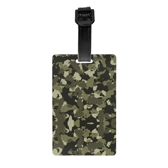 Camouflage Print Pvc Luggage Tag With Name Id Labelfor Women Men