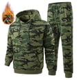 thumbnail image 1 of Camouflage Print Tracksuit for Men Long Sleeve Drawstring Fleece Hoodie and Elastic Waist Jogger Pants Sets with Pockets Tracksuits Gym Training Soft Breathable Winter Jogging Suit,Camouflage XL, 1 of 5