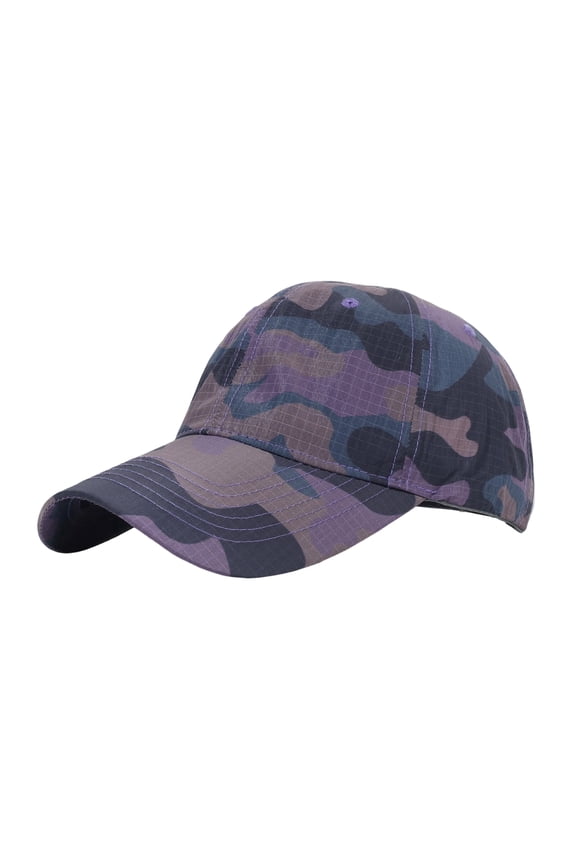 Camouflage Quick-Drying Baseball Cap Unisex Adjustable Snapback Camo Sun Hat Multicam Style Caps for Hunting Fishing Camping, Purple