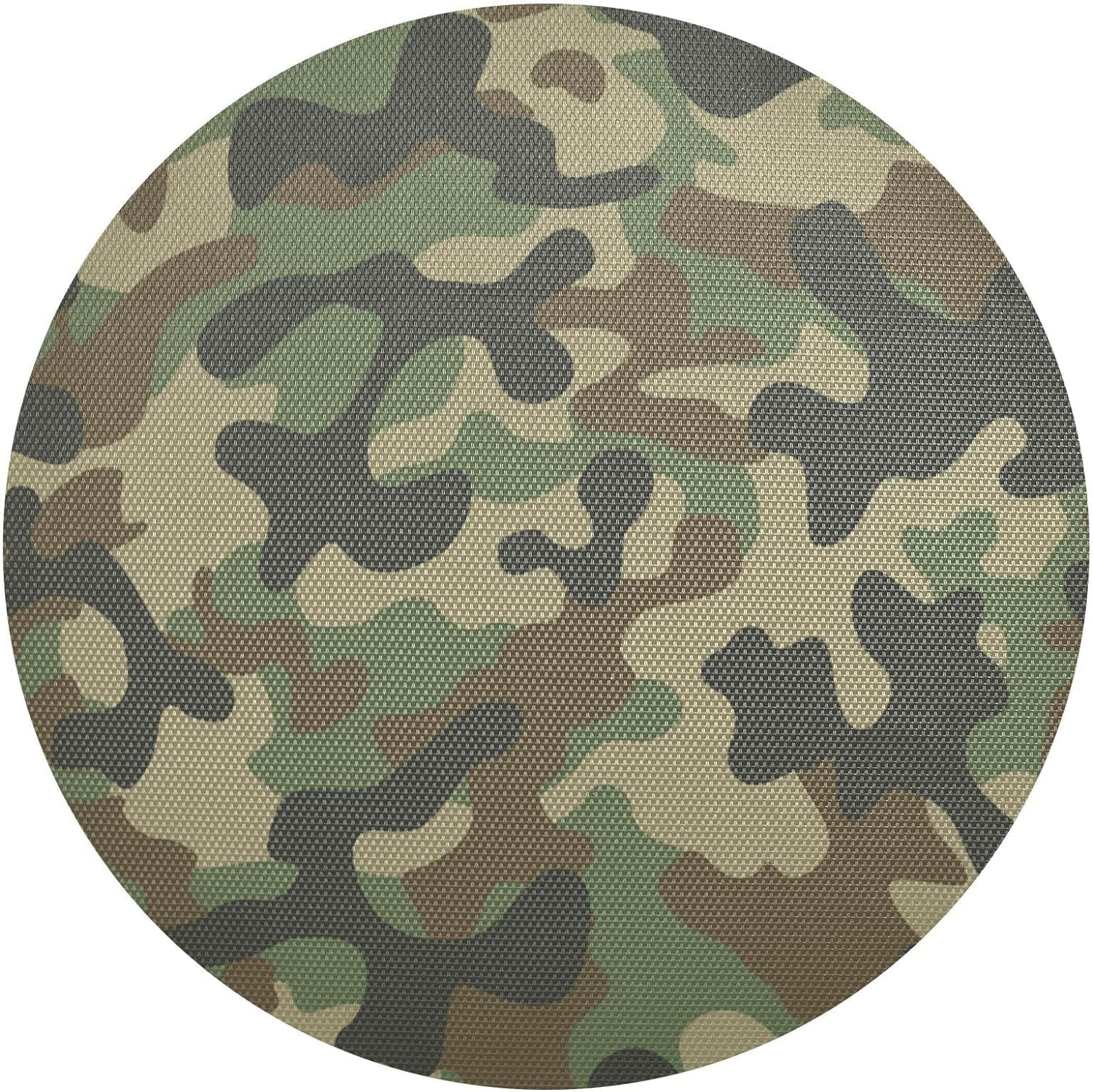 Camouflage Round Placemat Set of 1, Non-Slip Heat Resistant ...