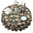 thumbnail image 1 of Camouflage Round Tablecloth 60x60in(153x153cm) – Waterproof Polyester Table Cover with Full Print Design, Wrinkle Resistant & Washable for Kitchen Dining Party Decor, 1 of 6