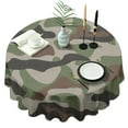 thumbnail image 1 of Camouflage Round Tablecloth 60x60in(153x153cm) – Waterproof Polyester Table Cover with Full Print Design, Wrinkle Resistant & Washable for Kitchen Dining Party Decor, 1 of 6
