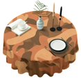 thumbnail image 1 of Camouflage Round Tablecloth 70x70in(178x178cm) – Waterproof Polyester Table Cover with Full Print Design, Wrinkle Resistant & Washable for Kitchen Dining Party Decor, 1 of 6