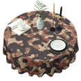 thumbnail image 1 of Camouflage Round Tablecloth 70x70in(178x178cm) – Waterproof Polyester Table Cover with Full Print Design, Wrinkle Resistant & Washable for Kitchen Dining Party Decor, 1 of 6
