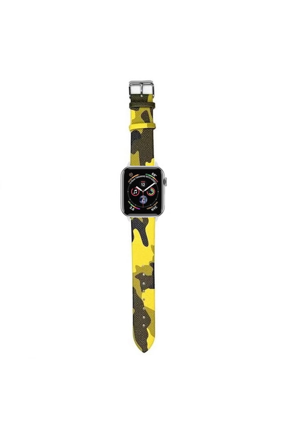 Camouflage Series Leather Band for Apple Watch 49mm / 45mm / 44mm / 42mm - Yellow