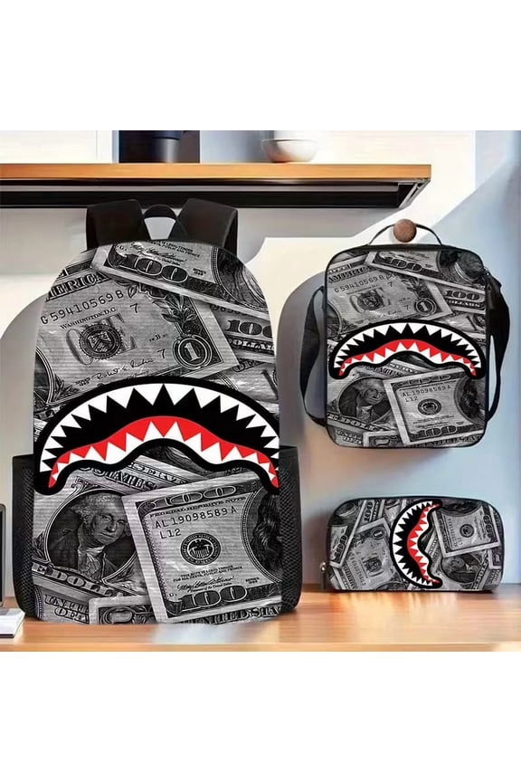 Camouflage Shark Backpack Large Capacity Lightweight Backpack 2026 New Large Capacity Fashionable Backpack