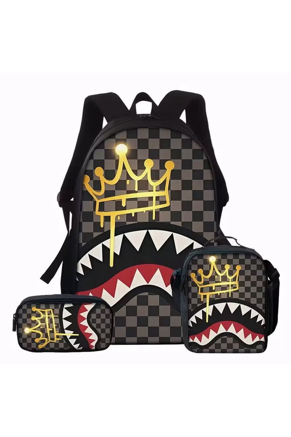 Camouflage Shark Student Backpack Large Capacity Lightweight Backpack 2026 New Large Capacity Fashion Backpack