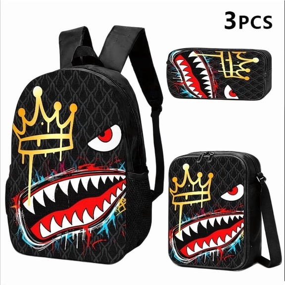 Camouflage Shark Student Backpack Large Capacity Lightweight Backpack 2026 New Large Capacity Fashion Backpack