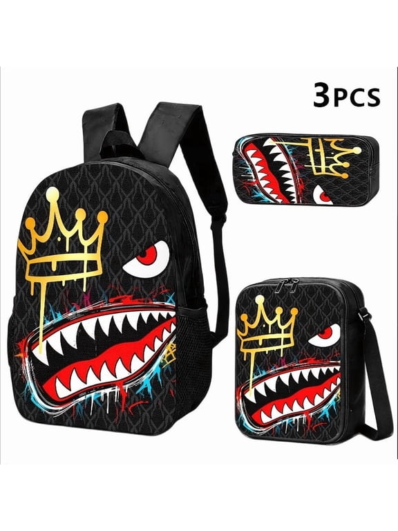 Camouflage Shark Student Backpack Large Capacity Lightweight Backpack 2026 New Large Capacity Fashion Backpack