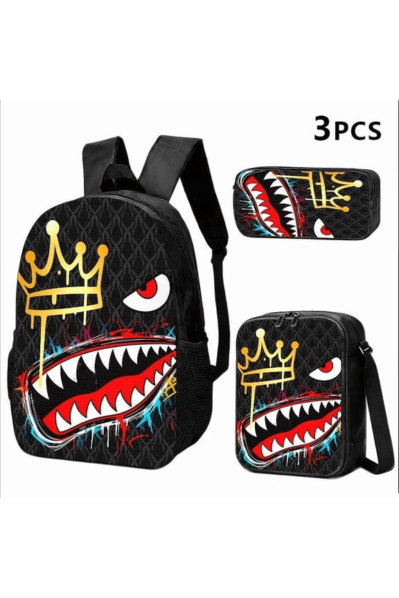 Camouflage Shark Student Backpack Large Capacity Lightweight Backpack 2026 New Large Capacity Fashion Backpack