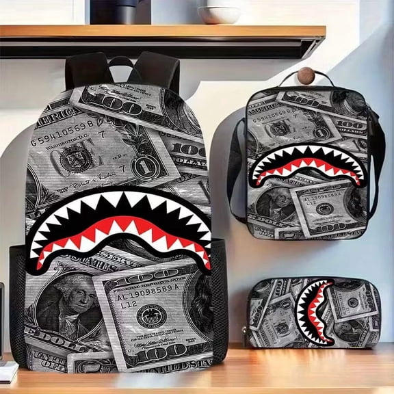 Camouflage Shark Student Backpack Large Capacity Lightweight Backpack 2026 New Large Capacity Fashion Backpack