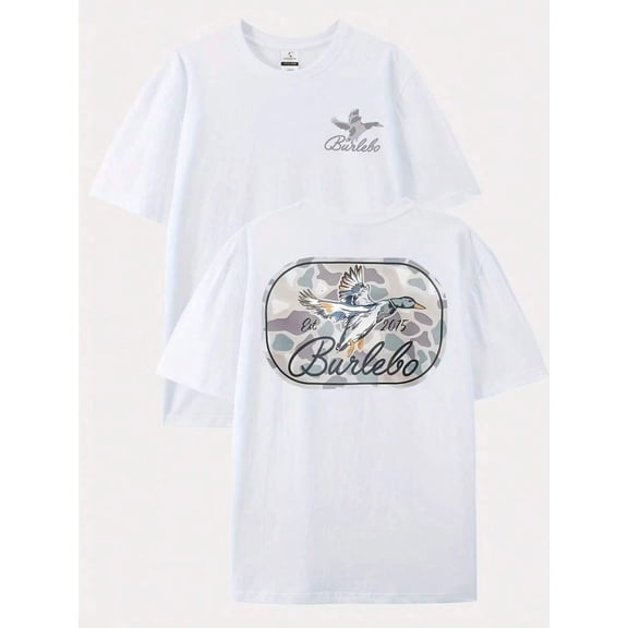 Camouflage Shield Pattern T-Shirt, Men's Casual Short Sleeved Pure Cotton Comfortable Summer T-Shirt