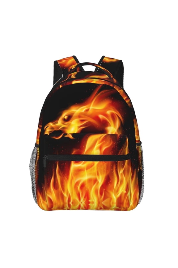 Fire Dragon Kids School Backpack for Boys Girls,Travel Laptop Backpacks Book Bag Hiking Camping Daypack Age 5-10