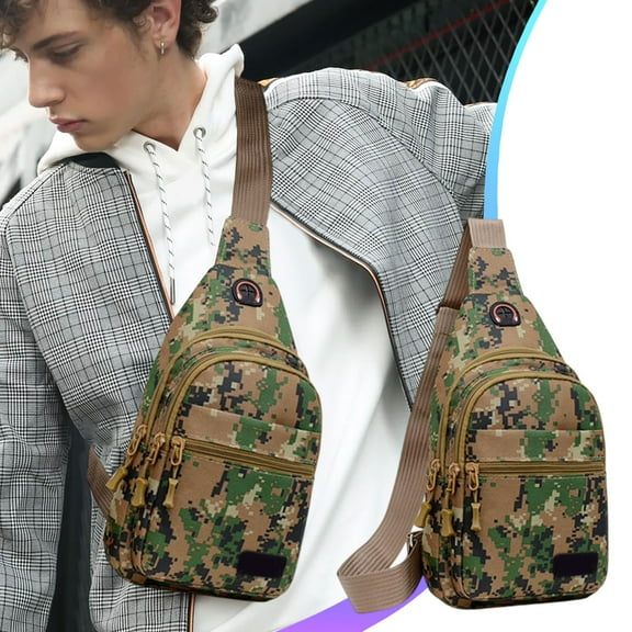 Camouflage Sling Bag, Military Style Chest Pack, Crossbody Shoulder Bag for Hiking, Travel, and Everyday Casual Use