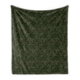 thumbnail image 1 of Camouflage Soft Flannel Fleece Throw Blanket, Dark Tones Camo Warrior Fashion Inspired Pattern, Cozy Plush for Indoor and Outdoor Use, 50" x 70", Green Evergreen, by Ambesonne, 1 of 6