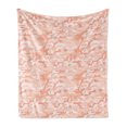 thumbnail image 1 of Camouflage Soft Flannel Fleece Throw Blanket, Camouflage Pattern with Abstract Soft Color Splashes Design Fashion Print, Cozy Plush for Indoor and Outdoor Use, 50" x 60", Salmon Peach, by Ambesonne, 1 of 5
