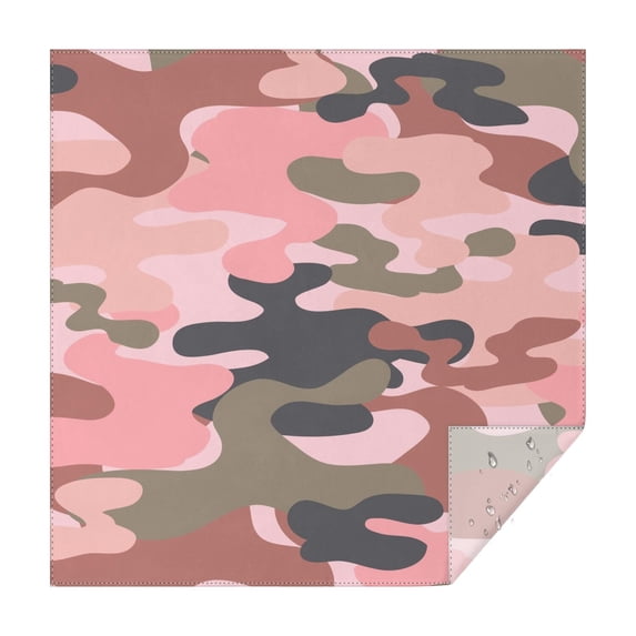 Camouflage Square Tablecloth 42x42in(107x107cm) – Waterproof Polyester Printed Table Cover, Wrinkle Resistant & Washable for Kitchen Dining Picnic Party Decor