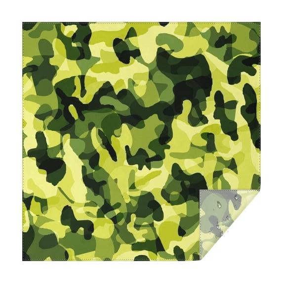 Camouflage Square Tablecloth 42x42in(107x107cm) – Waterproof Polyester Printed Table Cover, Wrinkle Resistant & Washable for Kitchen Dining Picnic Party Decor