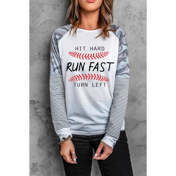 Camouflage Striped Raglan Sleeve T-Shirt