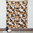 thumbnail image 1 of Camouflage Tapestry, Abstract Army Military Style in Various Shades of Brown Pattern, Wall Hanging for Bedroom Living Room Dorm Decor, 60W X 80L Inches, Light Caramel Tan Black, by Ambesonne, 1 of 5