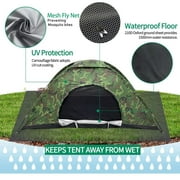 Camouflage Tent UV Protection Waterproof One Person Tent for Camping Hiking, Lightweight Backpacking Dome Tents, Camouflage Tent
